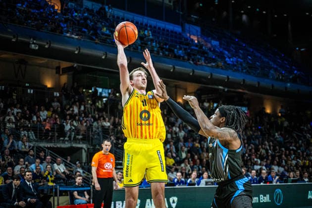 Basketball Berlin 10 05 2026 Season 2025 2026 EasyCredit BBL 1 Bundesliga Men, Men Alba Berlin Science City Jena Moses Wood Alba Berlin, No 11