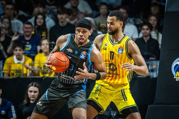 Basketball Berlin 10 05 2026 Season 2025 2026 EasyCredit BBL 1 Bundesliga Men, Men Alba Berlin Science City Jena Will McNair Jena, No 03 Norris Agbakoko Alba Berlin, No 17