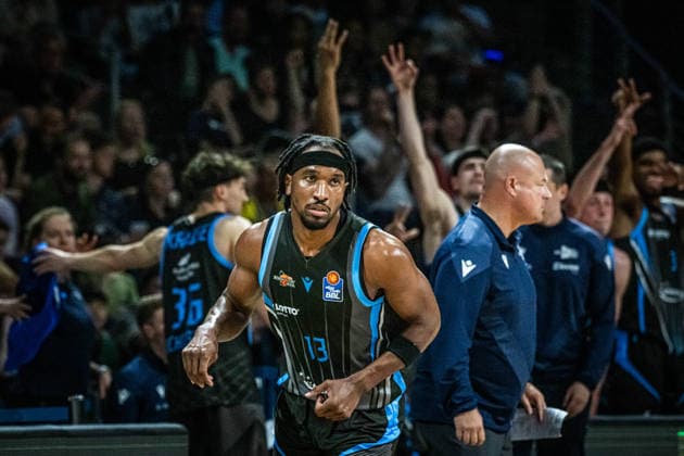 Basketball Berlin 10 05 2026 Season 2025 2026 EasyCredit BBL 1 Bundesliga Men, Men Alba Berlin Science City Jena Keith Braxton Jena, No 13
