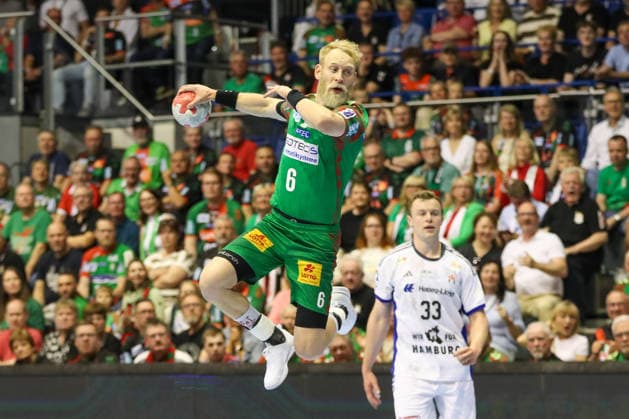 10 05 2026, xgox, Handball Daikin HBL SC Magdeburg Handball Sport Verein Hamburg emspor, v l Matthias Musche Magdeburg, 6 wirft Tor, Torschuetze, erzielt Tor, Treffer, scores the goal Magdeburg