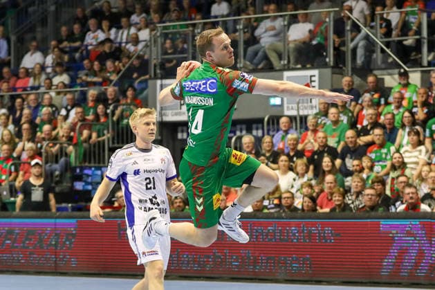 10 05 2026, xgox, Handball Daikin HBL SC Magdeburg Handball Sport Verein Hamburg emspor, v l Omar Ingi Magnusson Magdeburg, 14 throws goal, Torschuetze, erzielt Tor, Treffer, scores the goal Magdeburg