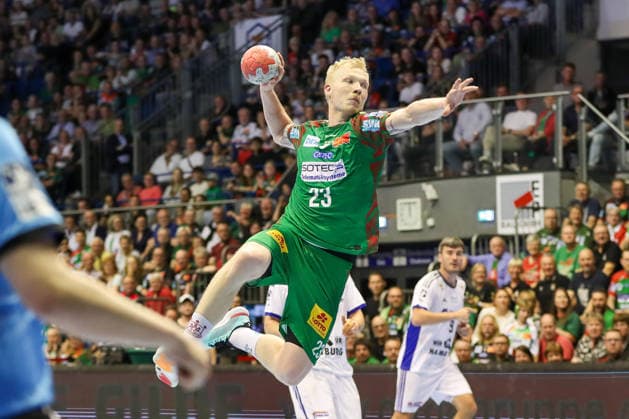 10 05 2026, xgox, Handball Daikin HBL SC Magdeburg Handball Sport Verein Hamburg emspor, v l Magnus Saugstrup Magdeburg, 23 throws goal, Torschuetze, erzielt Tor, Treffer, scores the goal Magdeburg