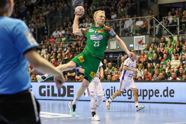 10 05 2026, xgox, Handball Daikin HBL SC Magdeburg Handball Sport Verein Hamburg emspor, v l Magnus Saugstrup Magdeburg, 23 throws goal, Torschuetze, erzielt Tor, Treffer, scores the goal Magdeburg