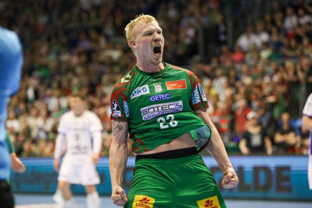 10 05 2026, xgox, Handball Daikin HBL SC Magdeburg Handball Sport Verein Hamburg emspor, v l Magnus Saugstrup Magdeburg, 23 Jubel, Torjubel, jubelt ueber das Tor, celebrate the goal, celebration Magdeburg