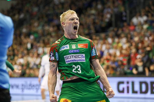 10 05 2026, xgox, Handball Daikin HBL SC Magdeburg Handball Sport Verein Hamburg emspor, v l Magnus Saugstrup Magdeburg, 23 Jubel, Torjubel, jubelt ueber das Tor, celebrate the goal, celebration Magdeburg