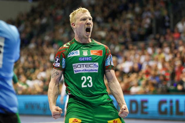 10 05 2026, xgox, Handball Daikin HBL SC Magdeburg Handball Sport Verein Hamburg emspor, v l Magnus Saugstrup Magdeburg, 23 Jubel, Torjubel, jubelt ueber das Tor, celebrate the goal, celebration Magdeburg