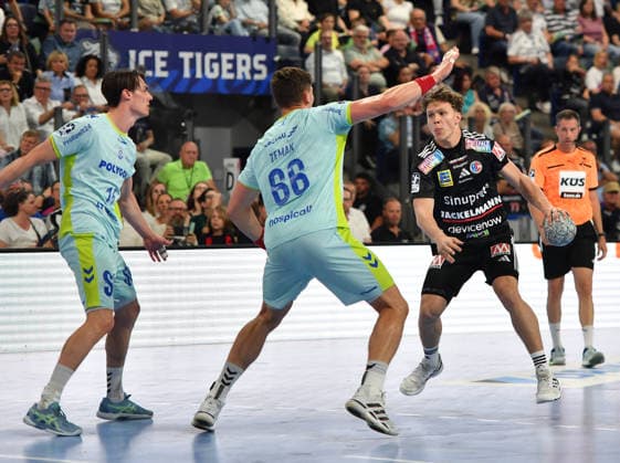 10 05 2026 Handball 1 Bundesliga DAIKIN HBL Season 2025 2026 31 Matchday HC Erlangen Metropolregion Nürnberg HCE VfL Gummersbach OGo xogox Stepan Zeman 66, VfL Gummersbach Maxsim Lochman 32, HC Erlangen HCE