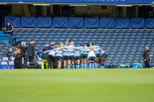 Manchester City Women?s team in the Adobe Women?s FA Cup Semi-Final match between Chelsea and Manchester City (Photo by Emily Bittarello SPP). Copyright: xEmilyxBittarellox xSPPx Sportspressphoto_SPR143877