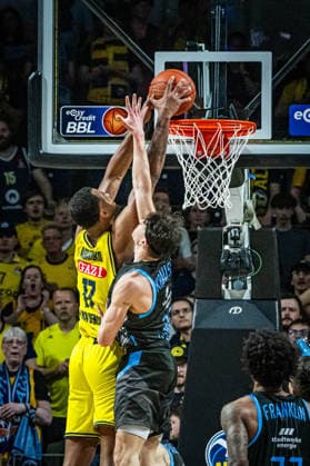 Basketball Berlin 10 05 2026 Season 2025 2026 EasyCredit BBL 1 Bundesliga Men, Men Alba Berlin Science City Jena Norris Agbakoko Alba Berlin, No 17 Kristofer Krause Jena, No 36