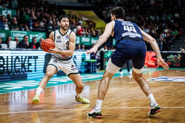 Clayton Guillozet Gladiators Trier in duel with Jure Planinic MBC Syntainics , Vet Concept Gladiators Trier vs MBC Syntainics, Basketball, easyCredit BBL, Matchday 34, Season 2025 2026, 10 05 2026 Vet Concept Gladiators Trier vs MBC Syntainics, Basketball, easyCredit BBL, Matchday 34, Season 2025 2026, 10 05 2026 Copyright: xEibner-Pressefoto AlexanderxNeisx EP_ANS