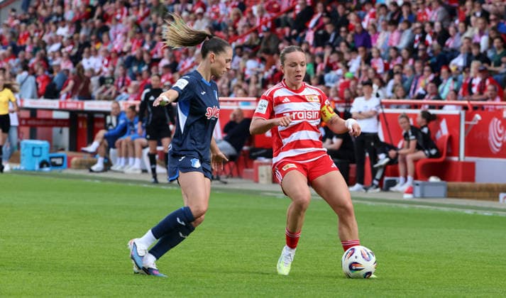 Jill Janssens, Lisa Heiseler duel Match scene Action Sport Soccer Football 1 Bundesliga Women Women 25 Matchday Season 2025 2026 10 05 2026 1 FC Union Berlin vs TSG Hoffenheim DFL regulations prohibit any use of photographs as image sequences and or quasi video