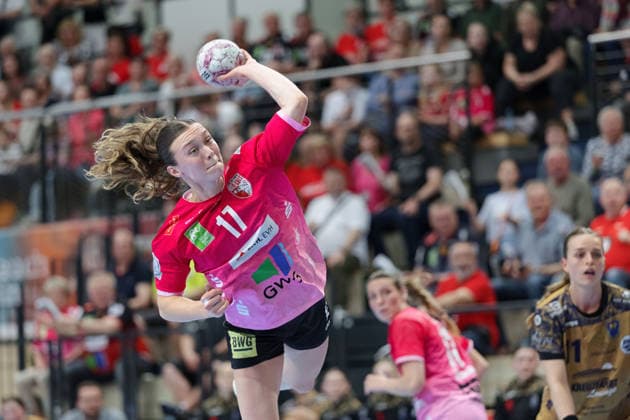 Emma Hertha Halle, 17 , SV Union Halle Neustadt vs Buxtehuder SV, Handball Bundesliga Frauen, Play Offs 5 11 Matchday 4, Season 2025 26, 10 05 2026 Halle SWH Arena Sachsen Anhalt Germany