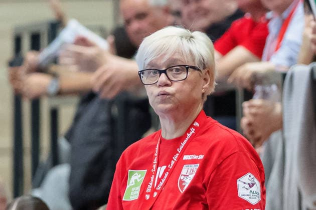 Coach Ines Seidler Halle , SV Union Halle Neustadt vs Buxtehuder SV, Handball Bundesliga Women, Play Offs 5 11 Matchday 4, Season 2025 26, 10 05 2026 Halle SWH Arena Sachsen Anhalt Germany