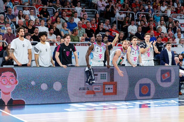 Team, squad, cheers, jubilation, positive emotions, positive emotion, BMA365 Bamberg Baskets vs Telekom Baskets Bonn, Basketball, easyCredit BBL, Matchday 34, 10 05 2026 BMA365 Bamberg Baskets vs Telekom Baskets Bonn, Basketball, easyCredit BBL, Matchday 34, 10 05 2026 Bamberg Copyright: xEibner-Pressefoto G.xSantemizx EP_EER