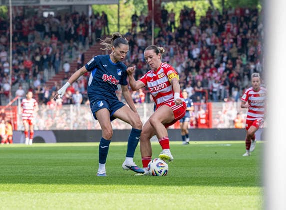 Soccer, Women, Season 2025 2026, Google Pixel Women Bundesliga 25 Matchday , 1 FC Union Berlin TSG 1899 Hoffenheim, v l Jill Janssens Hoffenheim , Lisa Heiseler 1 FC Union , 10 05 2026, Copyright: xMatthiasxKochx