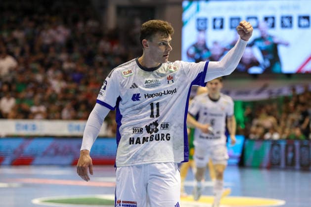 10 05 2026, xgox, Handball Daikin HBL SC Magdeburg Handball Sport Verein Hamburg emspor, v l Nicolaj Jorgensen Hamburg, 11 Jubel, Torjubel, jubelt ueber das Tor, celebrate the goal, celebration Magdeburg