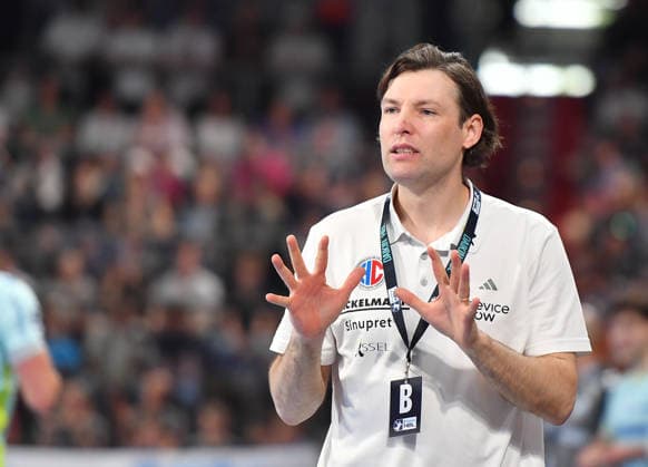10 05 2026 Handball 1 Bundesliga DAIKIN HBL Season 2025 2026 31 Matchday HC Erlangen Metropolregion Nürnberg HCE VfL Gummersbach OGo xogox Johannes Sellin Coach HC Erlangen HCE