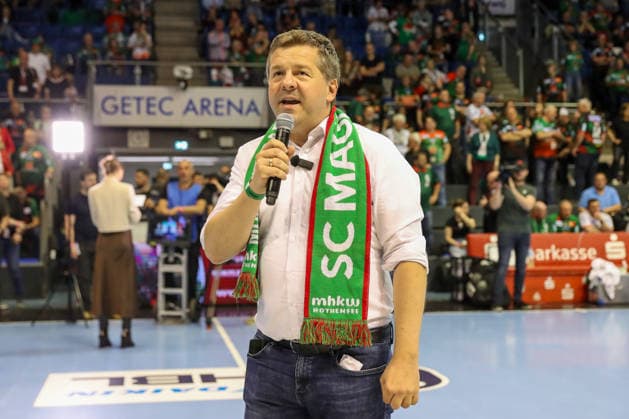 10 05 2026, xgox, Handball Daikin HBL SC Magdeburg Handball Sport Verein Hamburg emspor, f l Sven Schulze Minister President, CDU Magdeburg