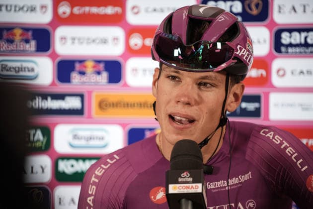 Paul Magnier (Soudal Quick-Step) press conference, PK, Pressekonferenz during Stage 3 of the Giro d™Italia, from Plovdiv to Sofia, Bulgaria, Sunday, May 10, 2026.  Copyright: xMarcoxAlpozzi LaPressex
