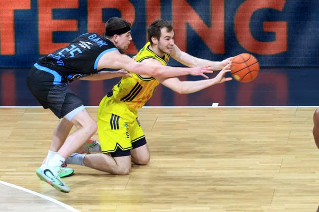 DEU, easyCredit BBL, ALBA vs Bayern Muenchen, 10 05 2026, Max Schmeling Halle, Berlin, DEU, easyCredit BBL, ALBA vs Bayern Muenchen, in the picture MALTE DELOW ALBA Berlin 6 , Lorenz Bank Jena 25 nordphotoxGmbHx xEngler nph00076