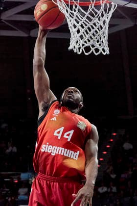 German Basketball Bundesliga BBL , FC Bayern Munich Basketball vs EWE BASKETS Oldenburg, Munich FC Bayern Basketball, Oldenburg EWE BASKETS, 2026 05 10 in Munich BMW Park BALDWIN Kamar FC Bayern Munich Basketball Point Guard PG Nr44 FCBB44 sportworld Munich BMW Park Bayern Germany