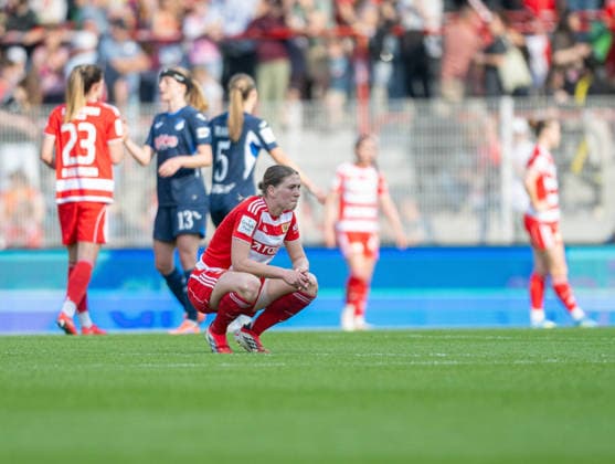 Soccer, Women, Season 2025 2026, Google Pixel Women Bundesliga 25 Matchday , 1 FC Union Berlin TSG 1899 Hoffenheim, Samantha Steuerwald 1 FC Union , Disappointment after final whistle, 10 05 2026, Copyright: xMatthiasxKochx