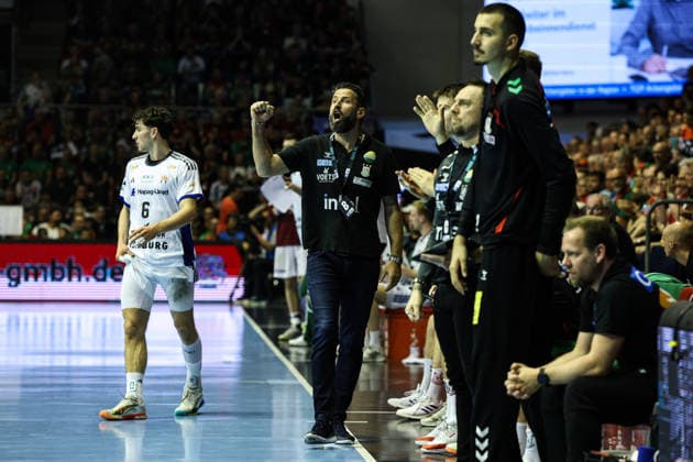 Coach Bennet Wiegert SC Magdeburg Handball Bundesliga Season 2025 2026 SC Magdeburg vs HSV Hamburg at the GETEC Arena in Magdeburg Handball,Germany,10 05 2026