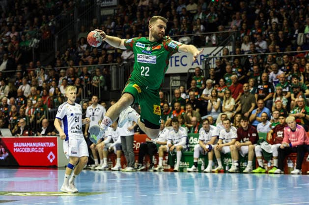 Lukas Mertens SC Magdeburg,22 Handball Bundesliga Season 2025 2026 SC Magdeburg vs HSV Hamburg at the GETEC Arena in Magdeburg Action,Handball,Germany,10 05 2026
