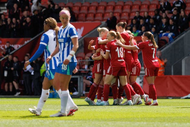 Liverpool FC Women v Brighton & Hove Albion Women Adobe Women™s FA Cup Semi-Final Players of Liverpool FC Women celebrate during the Adobe Women™s FA Cup Semi-Final match between Liverpool FC Women and Brighton & Hove Albion Women at Brewdog Stadium in St Helens, England, on May 10, 2026., Credit:Victoria Cropper Vicky Pearson Avalon UK, Merseyside, St.Helens, Brewdog Stadium  Copyright: xVictoriaxCropperx xVickyxPearsonx xAvalonx 1097936472