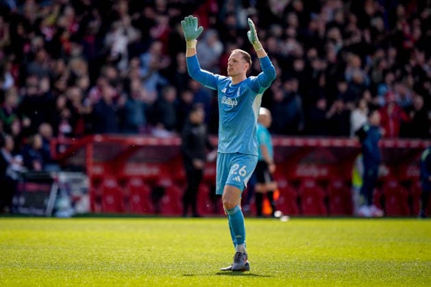 Nottingham Forest v Newcastle United - Premier League Nottingham Forest goalkeeper Matz Sels celebrates after Elliot Anderson of Nottingham Forest scores a goal during the Premier League match between Nottingham Forest and Newcastle United at City Ground in Nottingham, United Kingdom, on May 10, 2026. Nottingham Nottinghamshire United Kingdom  Copyright: xNewsxImagesx originalFilename:cosgrove-premierl260510_np41Z.jpg