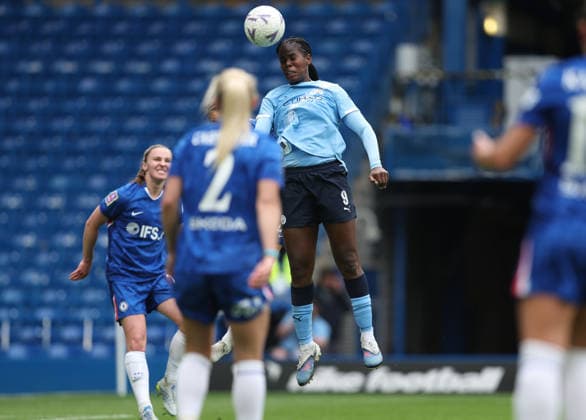 Chelsea gegen Man City Women 10. Mai 2026, London Adobe Women™s FA Cup, Halbfinale Chelsea gegen Manchester City Women Khadija Shaw von Manchester City erzielt in der Verlängerung das dritte Tor Foto Charlotte Wilson Offside London UK  Copyright: xCharlottexWilsonx xOffsidexOffside
