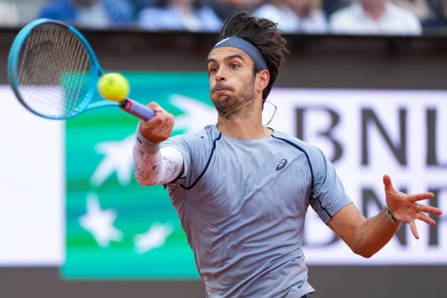 Lorenzo Musetti of Italy during the match against Juan Manuel Cerundolo of Argentina at the Internazionali BNL d Italia 2026 tennis tournament at Foro Italico in Rome (Italy) on May, 10, 2026. AntoniettaxBaldassarre