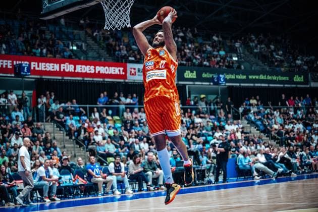 Joel Soriano ratiopharm Ulm, 12 GER, Skyliners Frankfurt vs ratiopharm Ulm, easyCredit BBL, Bundesliga, Matchday 34, Season 2025 2026 10 05 2026 Eibner Pressefoto Attila Ziga GER, Skyliners Frankfurt vs ratiopharm Ulm, easyCredit BBL, Bundesliga, Matchday 34, Season 2025 2026 10 05 2026 Frankfurt am Main Copyright: xEibner-Pressefotox EP_AZA