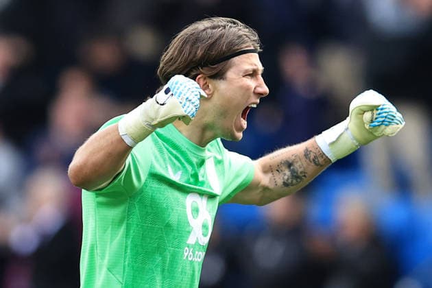 10th May 2026; Turf Moor, Burnley, Lancashire, England; Premier League Football, Burnley versus Aston Villa; Max Weiss of Burnley celebrates after his side& x2019;s second goal scored by team mare Zian Flemming after 58 minutes DavidxBlunsden