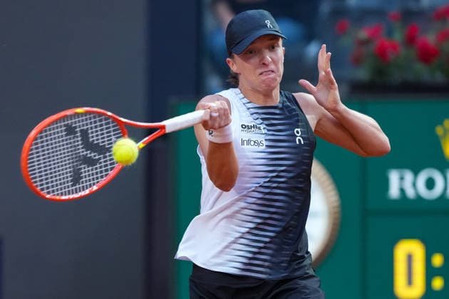 Iga Swiatek of Poland during the match against Elisabetta Cocciaretto of Italy at the Internazionali BNL d Italia 2026 tennis tournament at Foro Italico in Rome (Italy) on May, 10, 2026. AntoniettaxBaldassarre