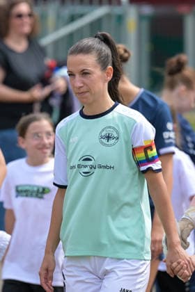10 05 2026, Soccer, 2 Womens Bundesliga, 2025 2026, 25 Matchday, SG 99 Andernach SC Sand Captain Lisa Kossmann Andernach in her last home game Andernach Stadium Rhineland-Palatinate Germany