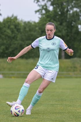 10 05 2026, Football, 2 Womens Bundesliga, 2025 2026, 25 Matchday, SG 99 Andernach SC Sand Vanessa Zilligen 15 Andernach with the ball at her feet Andernach Stadium Rhineland-Palatinate Germany