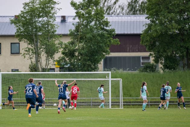 10 05 2026, Soccer, 2 Womens Bundesliga, 2025 2026, Matchday 25, SG 99 Andernach SC Sand Cheers from the Sander women after Milena Fischers opening goal far right Andernach Stadium Rhineland-Palatinate Germany