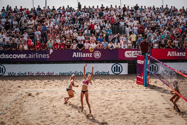 Beach volleyball women Allianz German Beach Tour 2026 Tourstop Düsseldorf 10 05 2026 Pass by Sarah Schulz Düsseldorf Robert Lehr Ufer Nordrhein Westfalen Germany