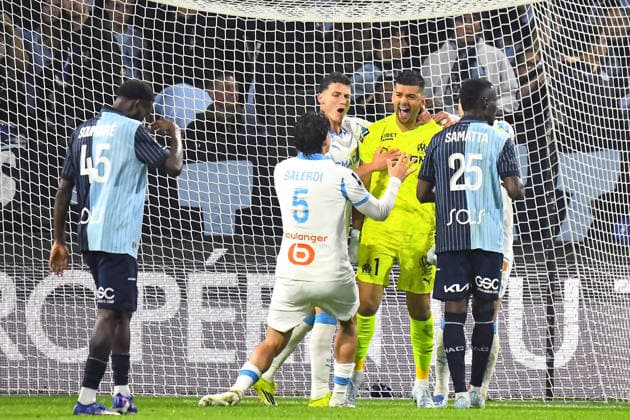 FOOTBALL : AC Le Havre vs Olympique de Marseille - Ligue 1 McDonald s - JournÃ e 33 - 10 05 2026 Joie de Geronimo Rulli (OM) apres le penalty manquÃ de Sofiane Boufal (AC Le Havre) Le HavreFrance  Copyright: xBaptistexAutissierx