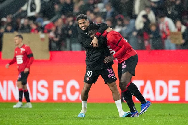 Stade Rennais FC v Paris FC - Ligue 1 McDonald s 2025 2026 10 Ludovic BLAS (srfc) - 07 Breel EMBOLO (srfc) during the Ligue 1 McDonald s match between Rennes and Paris at Roazhon Park on May 10, 2026 in Rennes, France. Rennes France  Copyright: xFEPx 776348391