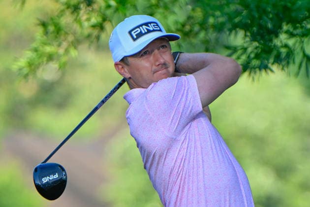 CHARLOTTE, NC - MAY 10: Mackenzie Hughes (CAN) watches his tee shot on 2 during the final round of the Truist Championship on May 10, 2026, at the Quail Hollow Club in Charlotte, North Carolina. (Photo by Ken Murray Icon Sportswire) GOLF: MAY 10 PGA, Golf Herren Truist Championship EDITORIAL USE ONLY Icon2605100164