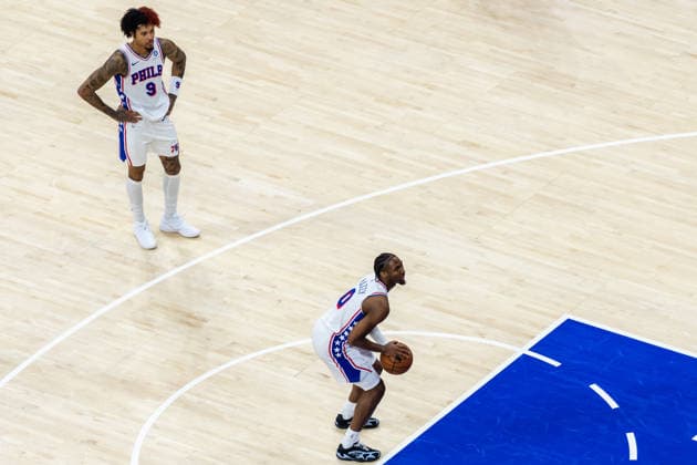 Philadelphia 76ers v New York Knicks - Game Four PHILADELPHIA, UNITED STATES - MAY 10: Tyrese Maxey of the Philadelphia 76ers shoots a free throw during Game 4 of the NBA, Basketball Herren, USA Eastern Conference Semifinals at Xfinity Mobile Arena on May 10, 2026 in Philadelphia, United States. Nathan Morris Anadolu Philadelphia United States. Editorial use only. Please get in touch for any other usage.  Copyright: x2026xAnadoluxNathanxMorrisx