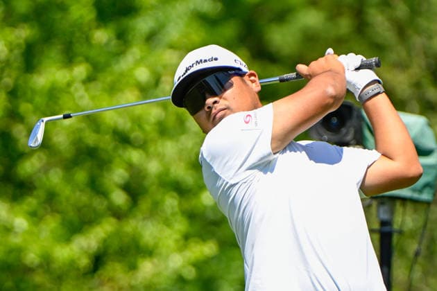 CHARLOTTE, NC - MAY 10: Ryo Hisatsune (JPN) watches his tee shot on 4 during the final round of the Truist Championship on May 10, 2026, at the Quail Hollow Club in Charlotte, North Carolina. (Photo by Ken Murray Icon Sportswire) GOLF: MAY 10 PGA, Golf Herren Truist Championship EDITORIAL USE ONLY Icon2605100444