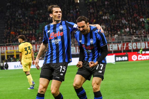 AC Milan v Atalanta BC - Serie A Davide Zappacosta celebrates a goal during the Serie A match between AC Milan and Atalanta BC at Giuseppe Meazza in Milan, Italy, on May 10, 2026. Milano Milano Italy  Copyright: xMairoxCinquettix originalFilename:cinquetti-acmilanv260510_npUvp.jpg