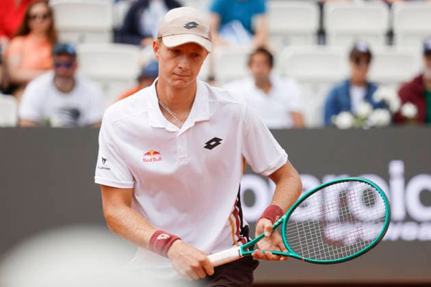 May 11, 2026, Rome, ITALY: Martin Landaluce of Spain in action during his men s singles match against Mattia Bellucci of Italy (not pictured) at the Italian Open tennis tournament in Rome, Italy, 11 May 2026. ANSA FABIO FRUSTACI. Italian Open Tennis Tournament  - ZUMAa110 20260511_zaf_a110_007 Copyright: xFabioxFrustacix