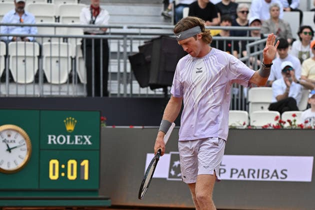 IPA84566494 - Andrey Rublev RUS in action during men s singles match at the Internazionali BNL d Italia at Foro Italico in Rome. during the match of Italian Open Tennis, Day 8 at the Foro Italico on May 11, 2026 in Rome, Italy. during Internazionali BNL d Italia, International Tennis match in Rome, Italy, May 11 2026  Copyright: xRobertoxRamaccia IPAxSportx xx 84566494