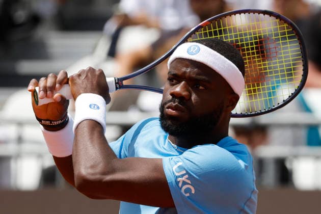 May 11, 2026, Rome, ITALY: Frances Tiafoe of USA in action during his men s singles match against Andrea Pellegrino of Italy (not pictured) at the Italian Open tennis tournament in Rome, Italy, 11 May 2026. ANSA FABIO FRUSTACI. Italian Open Tennis Tournament  - ZUMAa110 20260511_zaf_a110_014 Copyright: xFabioxFrustacix