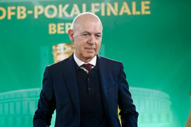 ABB DFBPOKAL - Bernd Neuendorf DFB Praesident zu Gast beim Cup Handover 2026 im Roten Rathaus am 11.05.2026 in Berlin.PK zum 83.Finale im DFB Vereinspokal zwischren Bayern Muenchen und VFB Stuttgart am 23.Mai 2026 im Berliner Olympia Stadion Berlin Deutschland *** ABB DFBPOKAL Bernd Neuendorf DFB President at the Cup Handover 2026 in the Rotes Rathaus on 11 May 2026 in Berlin PK for the 83rd DFB Club Cup Final between Bayern Munich and VFB Stuttgart on 23 May 2026 in the Berlin Olympic Stadium Berlin Germany