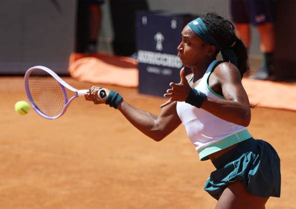May 11, 2026, Rome, Lazio, Italy: COCO GAUFF of USA during the match against I. Jovic of USA in the fourth round of tennis tournament WTA, Tennis Damen 1000 Internazionali BNL DÃ¢â‚¬â ¢Italia, Rome, Italy. Rome Italy - ZUMAc278 20260511_zsp_c278_039 Copyright: xMarcinxCholewinskix